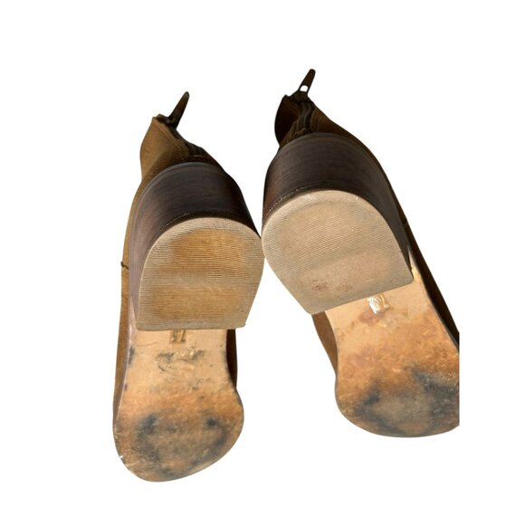 Steve Madden Raisie Ankle Booties Leather Brown Tan Suede Boots Women's 7.5 M - Picture 13 of 14